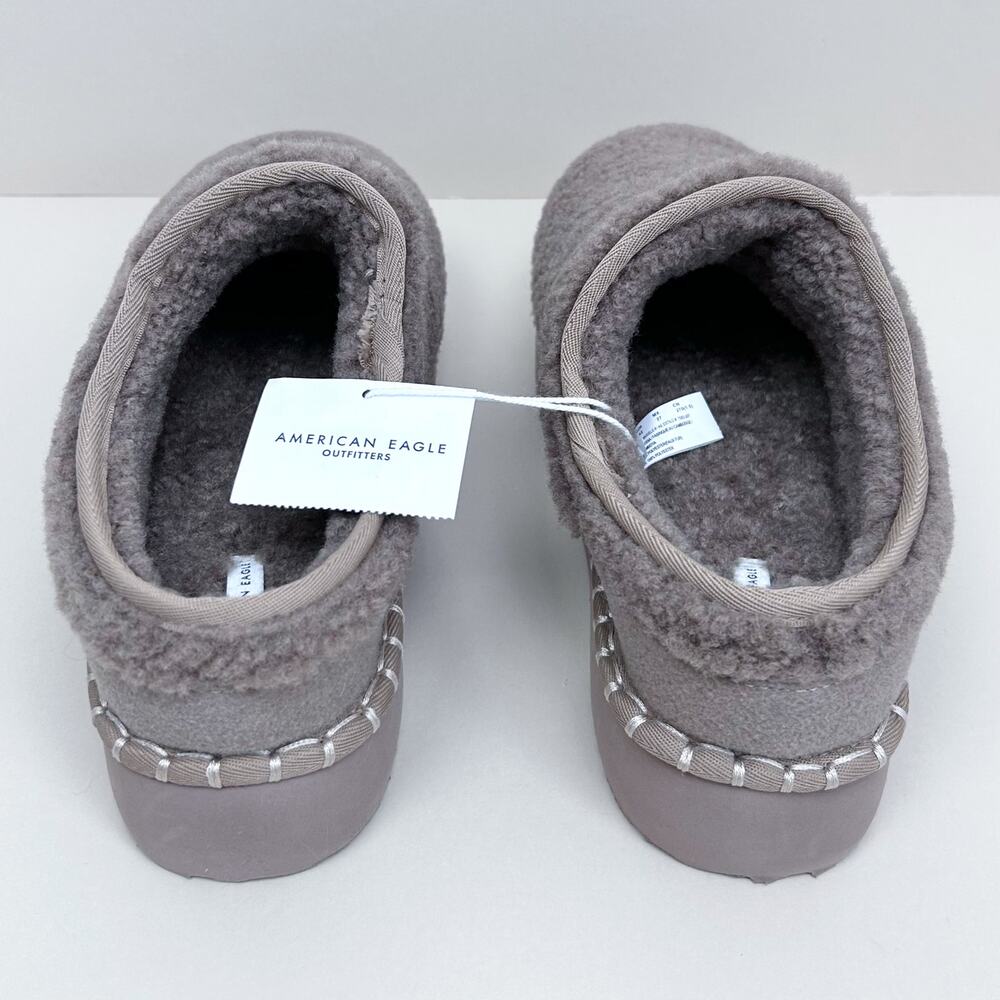 American Eagle SIZE 10 Brown Fluffy Sherpa Scuff Cushioned Slip-On Slides NWT - Picture 9 of 9